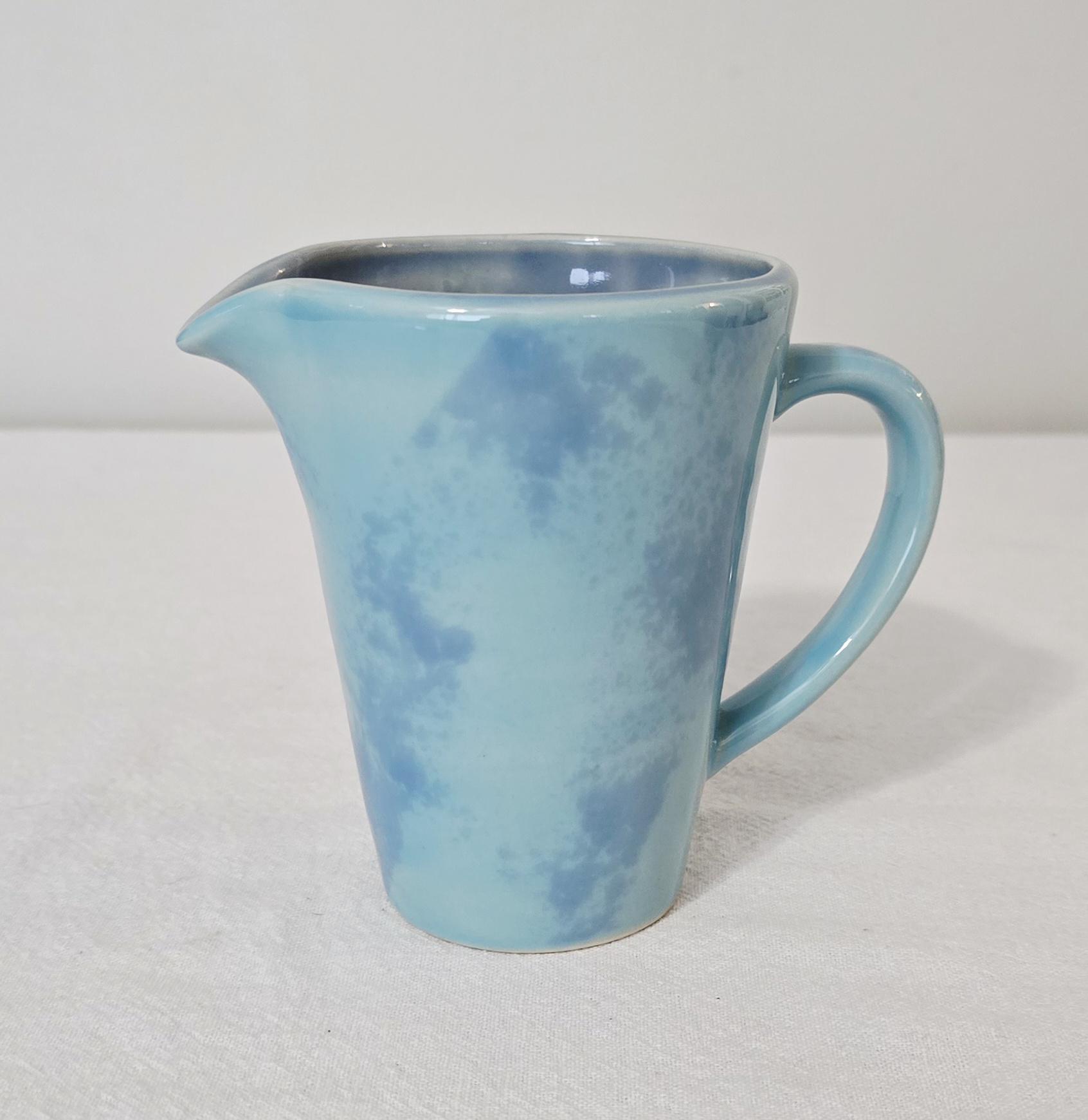 Vintage Epoch Stone Wash Blue Ceramic Creamer Pitcher E906