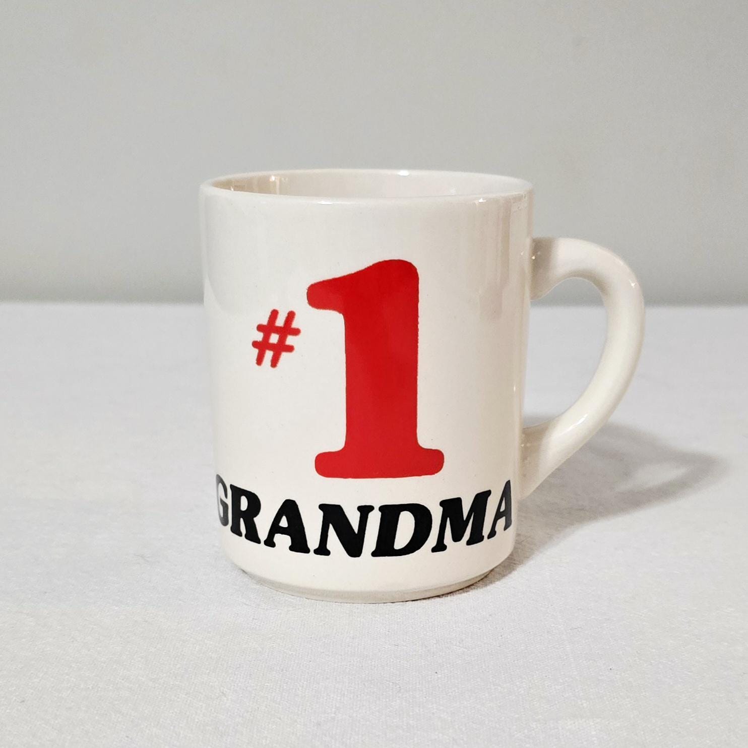 Vintage Mr. Mugs England #1 Grandma Mug, 10oz Ceramic Coffee Cup